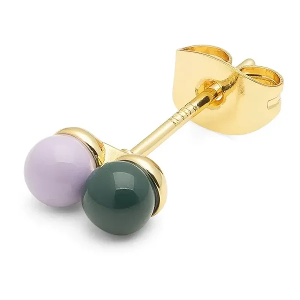 LULU COPENHAGEN Ohrstecker Double Color Ball North Sea Green/ Purple