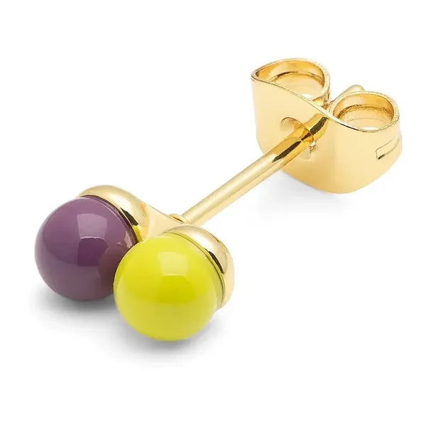 LULU COPENHAGEN Ohrstecker Double Color Ball Wild Lime/ Purple Harvest