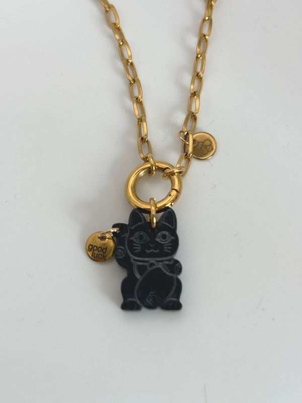 SMUK BI Anhänger „Lucky Cat“ schwarz