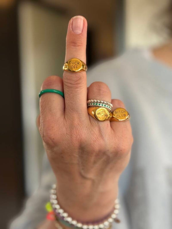 SMUK BI Siegelring Gold "WOW/MOM" #111