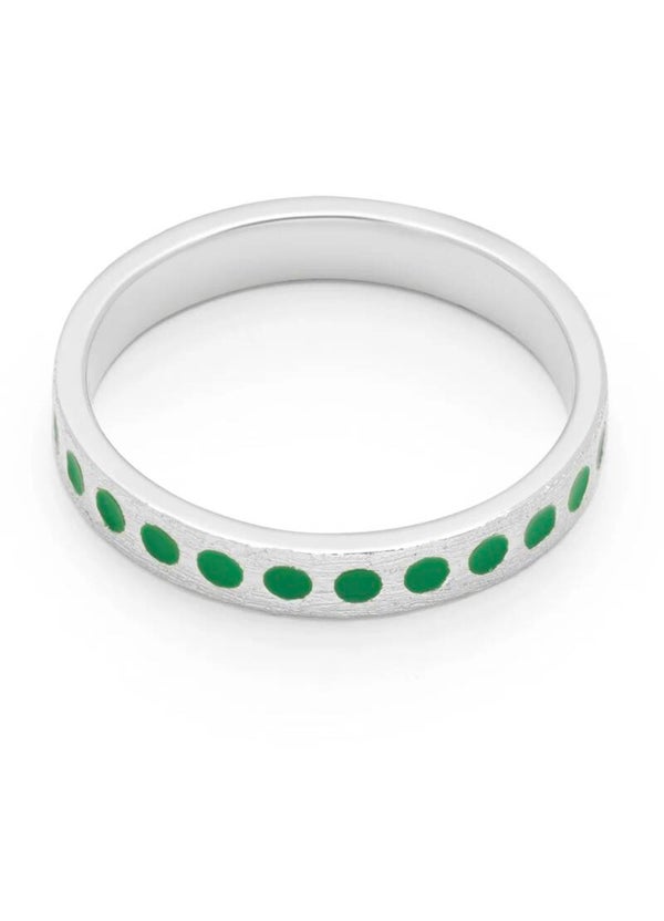 LULU COPENHAGEN Pattern Ring light green silber
