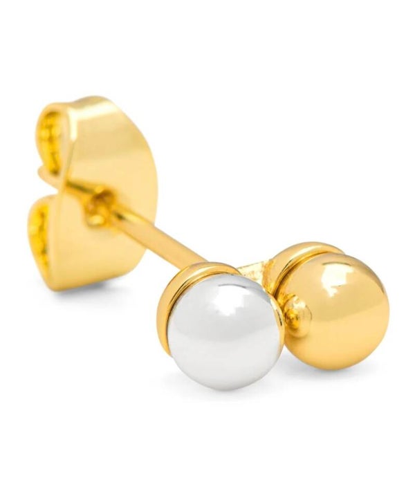 LULU COPENHAGEN Ohrstecker Double Color Ball Gold Silver