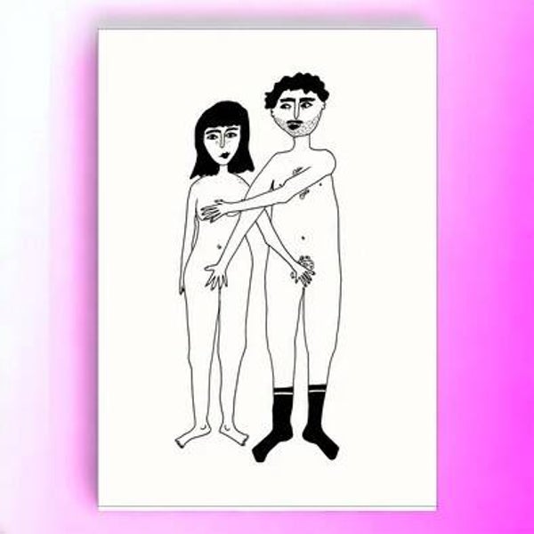 HELEN B Postkarte naked couple