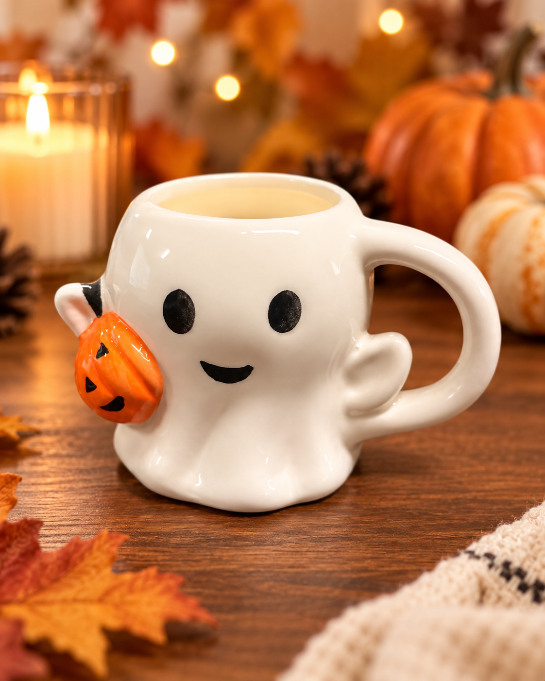 Pumpkin Spice Ghost Candle