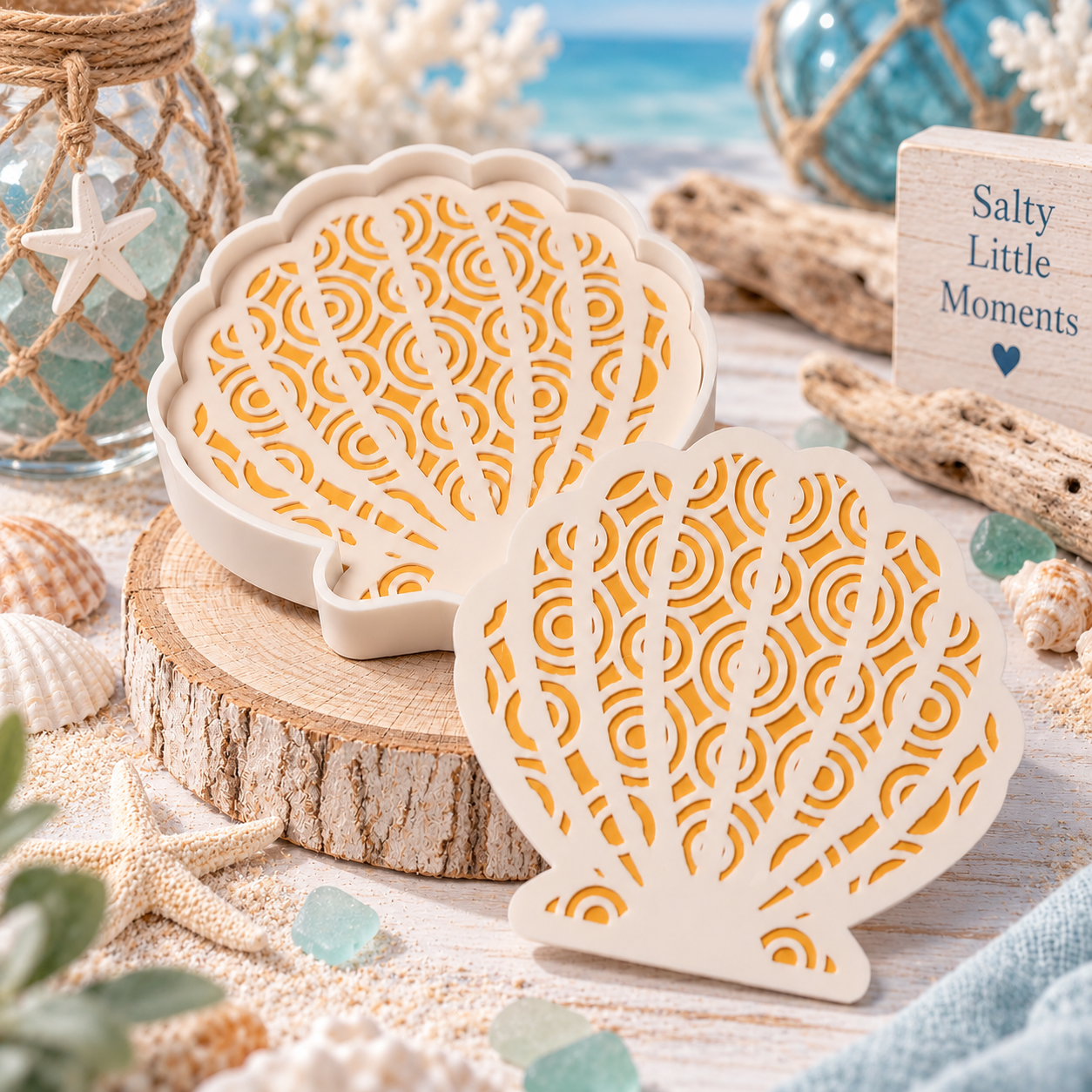 sea shell coasters