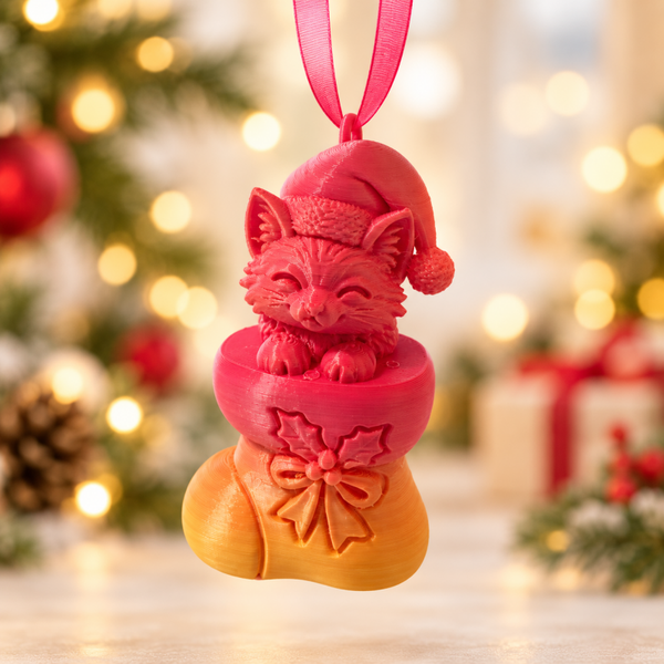 Cozy Christmas Cats – Set van 4 Kersthangers