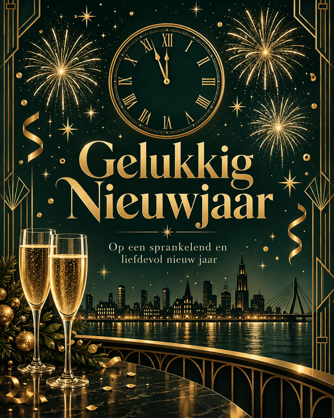 gelukkige nieuwjaar groen