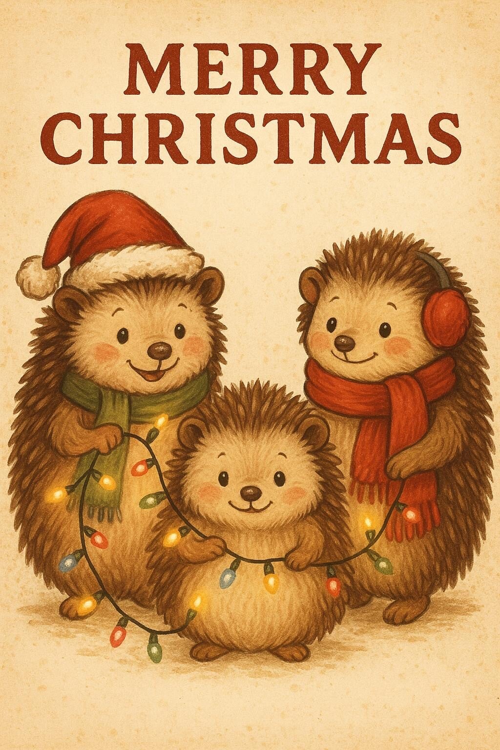 kerstkaart egels