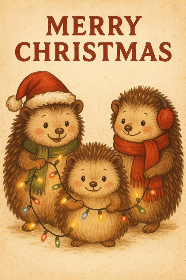 kerstkaart egels