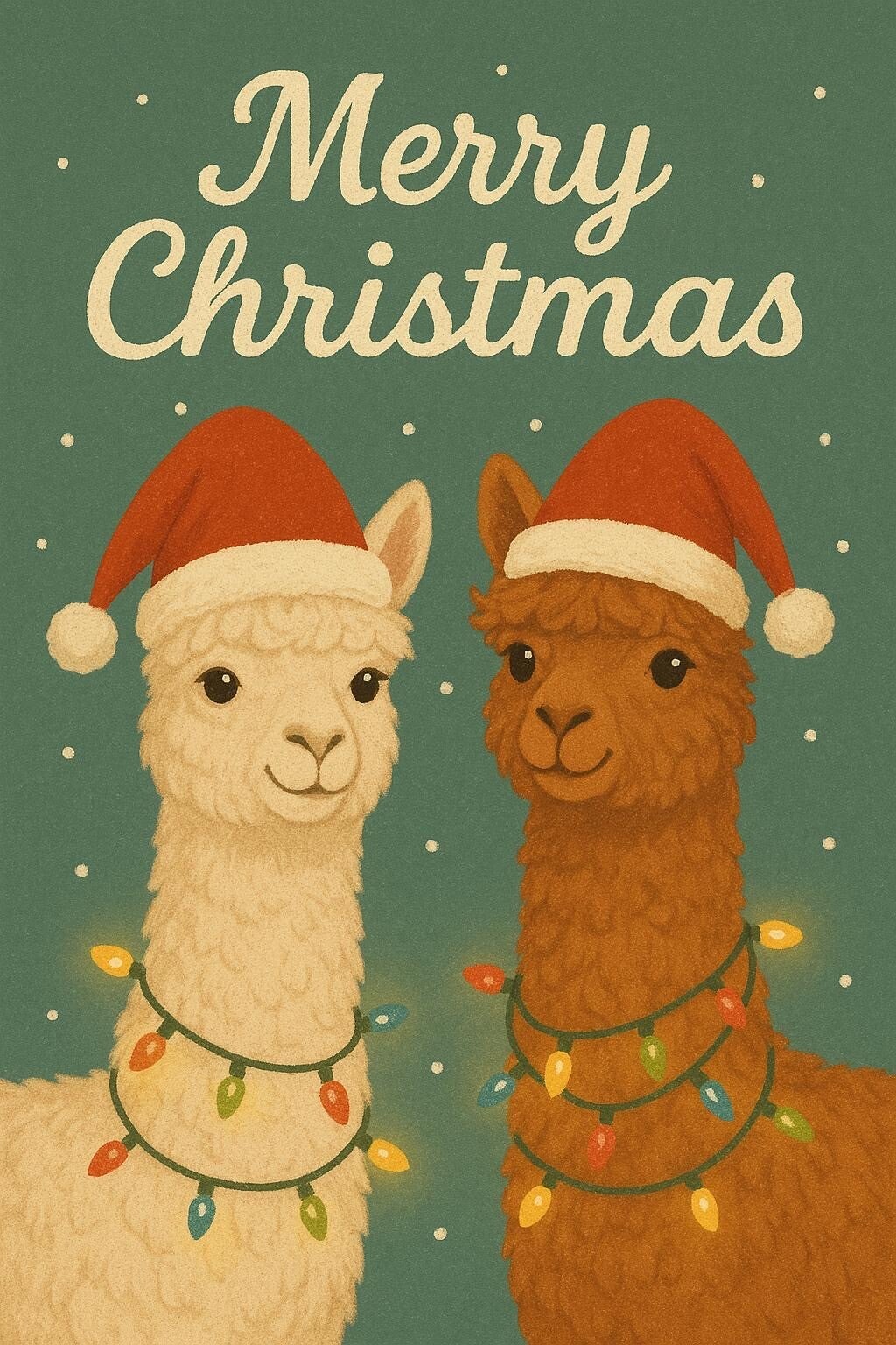 kerstkaart lama