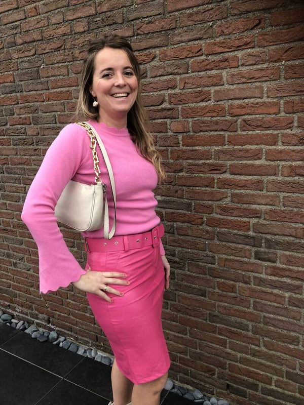 Roze Leather rok