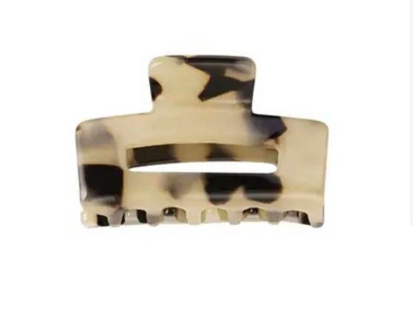 Extra smal haarklem beige/zwart