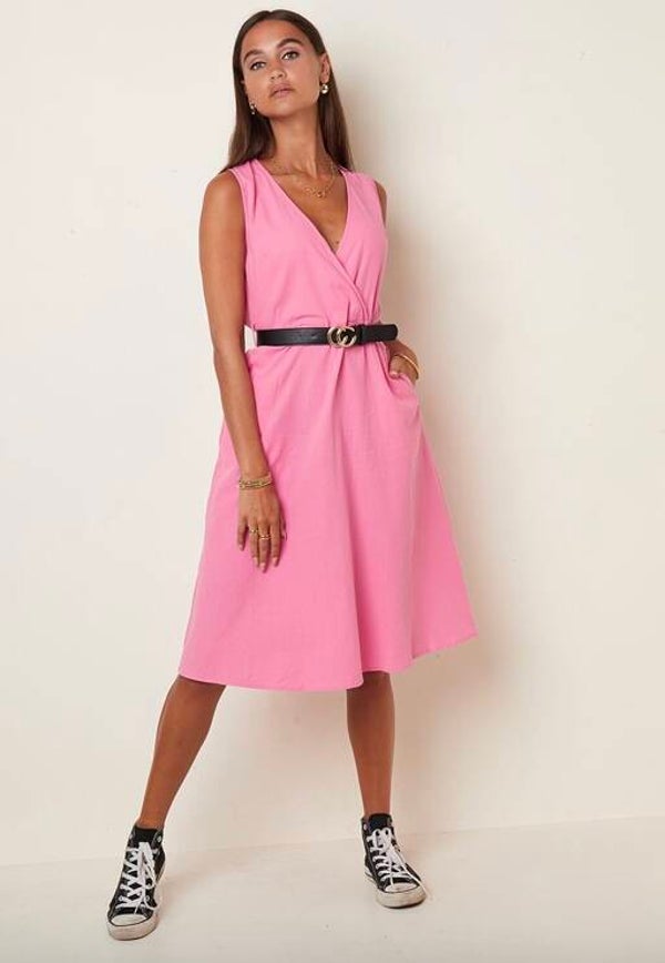 Roze overgooier jurk