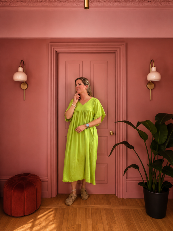 Lime maxi jurk