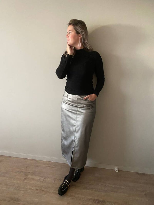 Fijne glitter top zwart