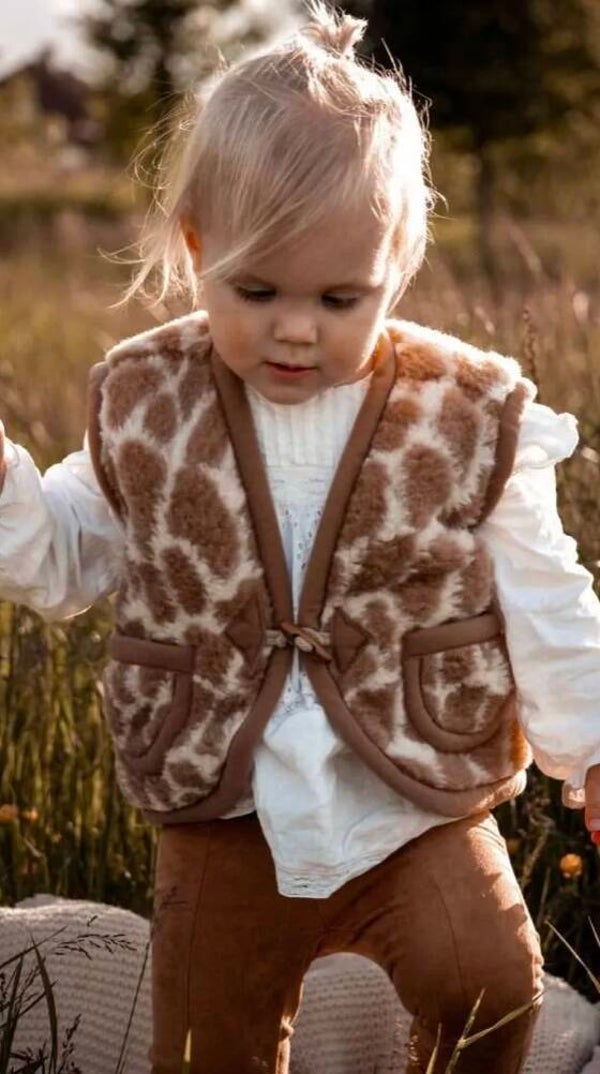 Wollen bodywarmer Giraf limited edition