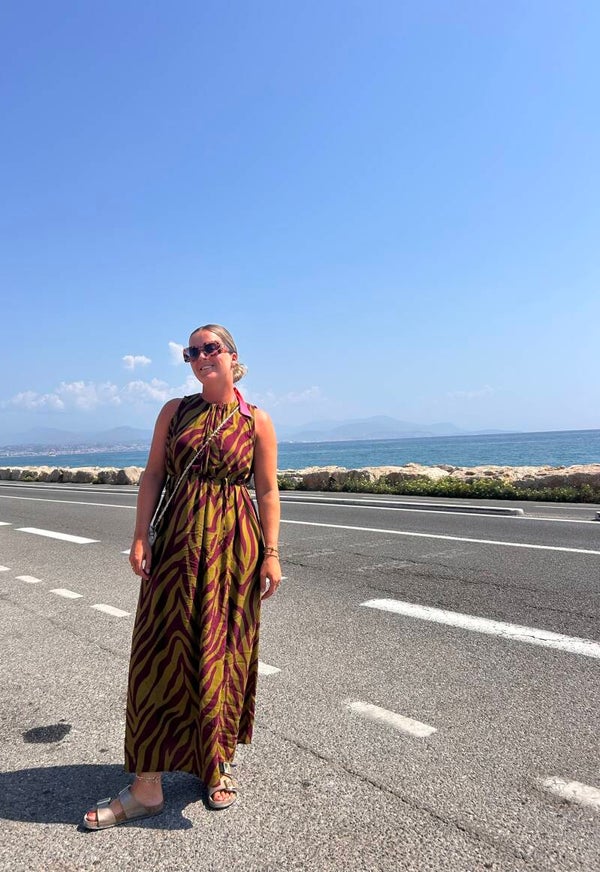 Dress bordeaux/groen