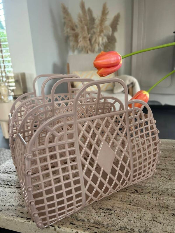 Sun jellies retro basket oud roze