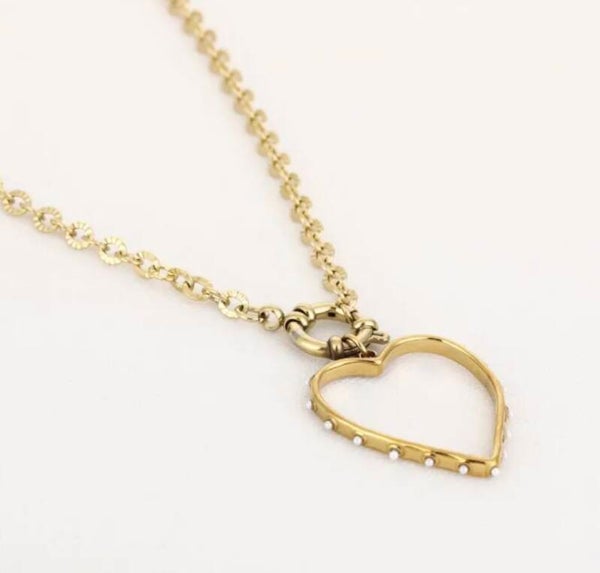 Schakel ketting met groot hart