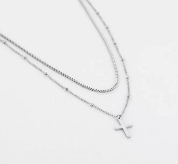 Ketting zilver kruis