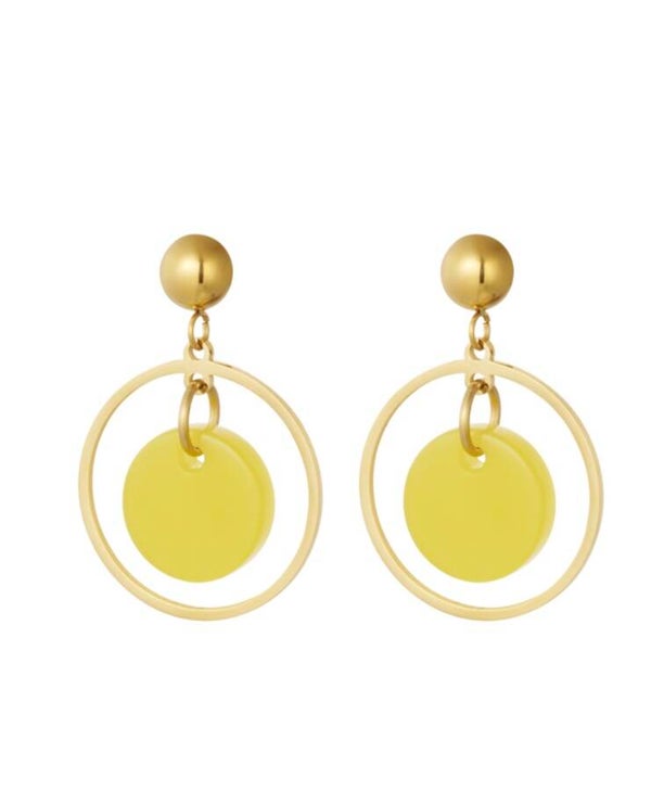 Statement oorbellen gele accenten