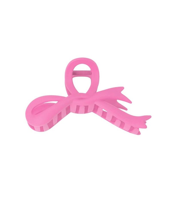 Haarklem strik fel roze