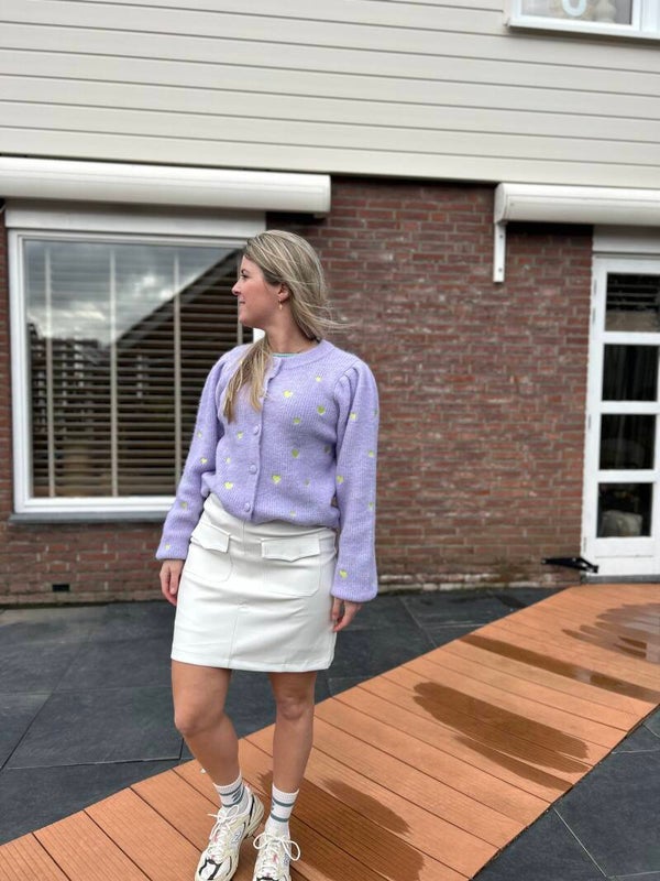 Leather rekbaar rokje off white