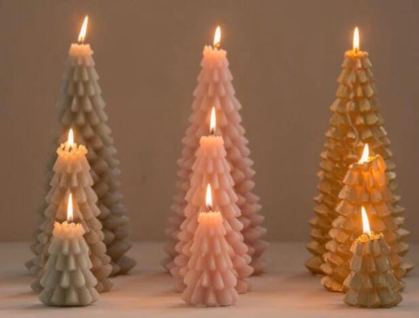 Kerstboom kaars Goud