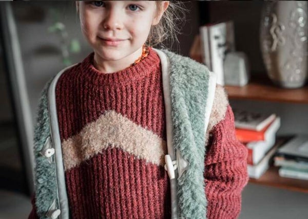 Wollen bodywarmer kinderen Matcha Green