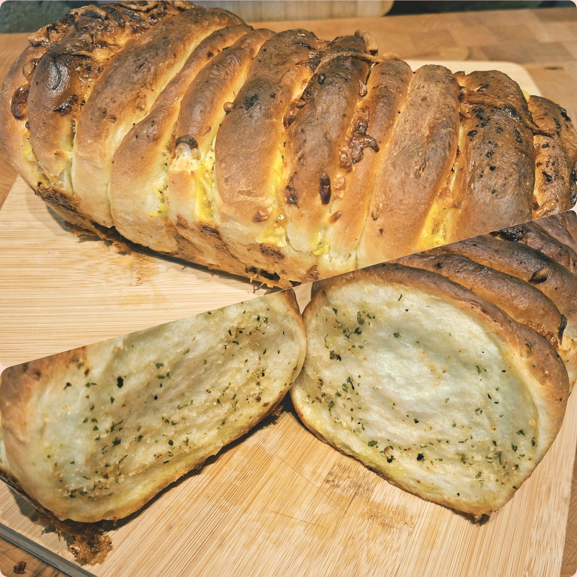 Knoflookboter en kaas plukbrood