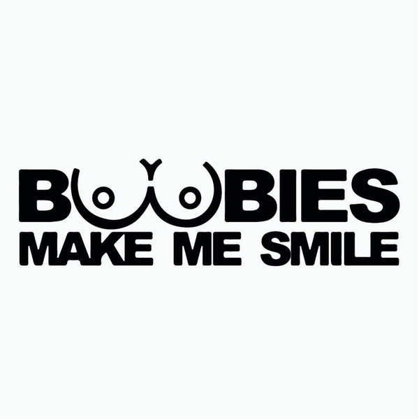 Boobies Make Me Smile Auto Sticker