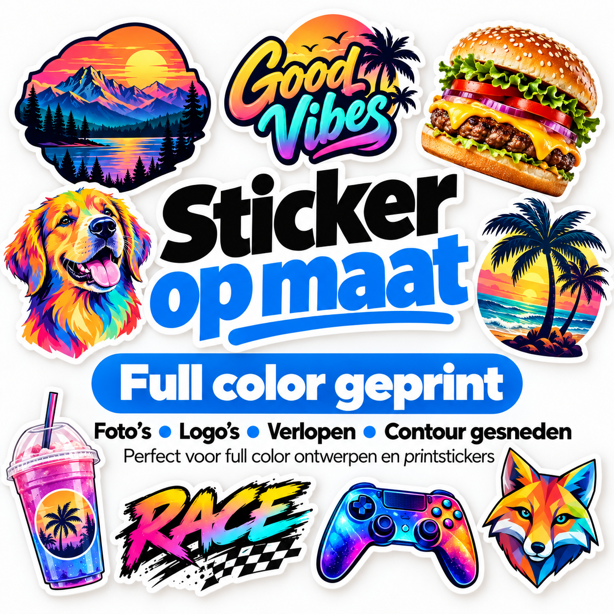 Full color sticker op maat