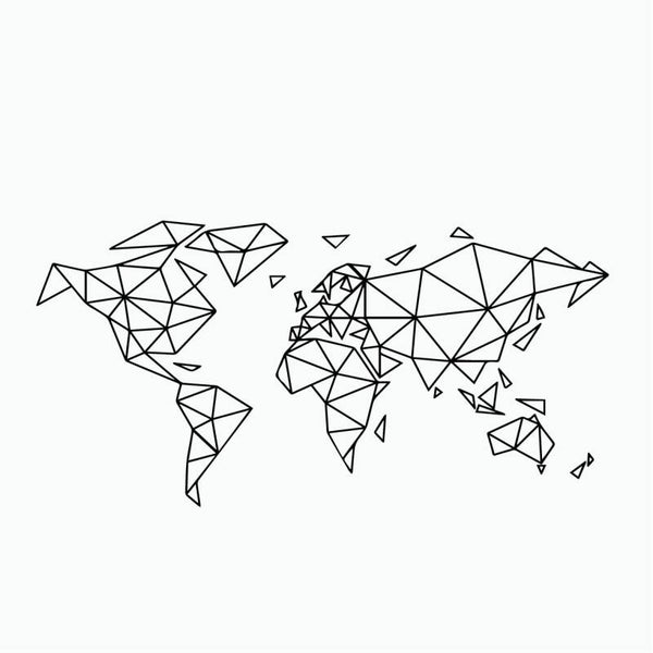 Geomatric Map Of The World Muursticker