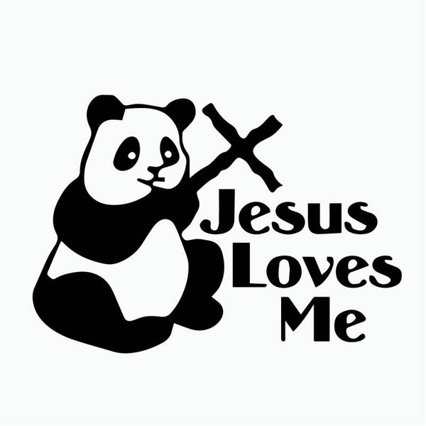 Jesus Loves Me Panda Auto Sticker