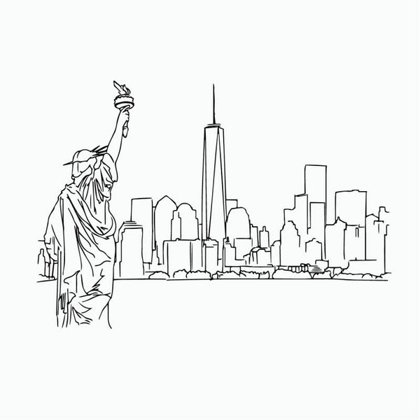 New York Skyline Outline Muursticker