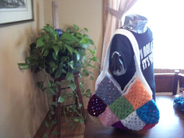 Crochet granny square purse