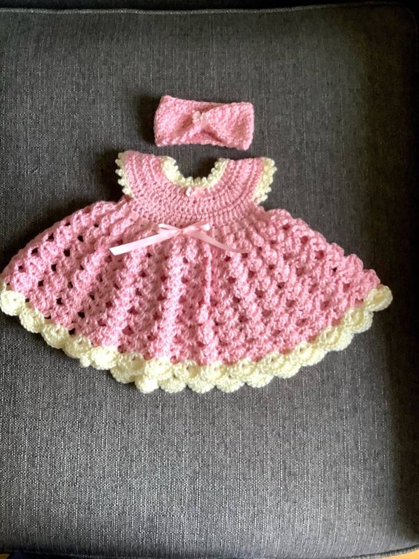 Crochet baby dress set