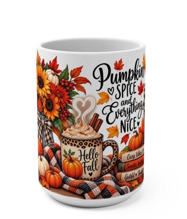 15 oz mug sublimated. Fall mugs