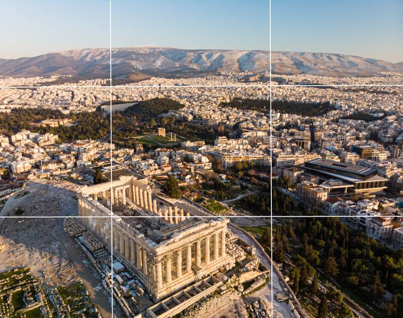 acropolis drone shot