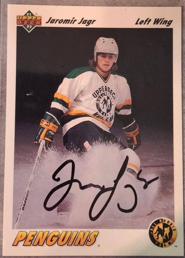 1991-1992 Jaromir Jagr Autographié