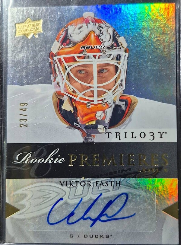 Viktor Fasth Upper Deck 2013-2014 Trilogy Rookie Auto