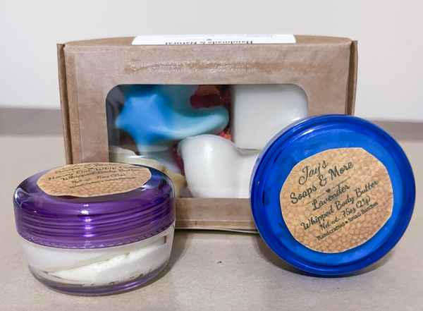 Sample Packs- 4 Miniture Soaps and 1 .75oz sample of our Body Butter