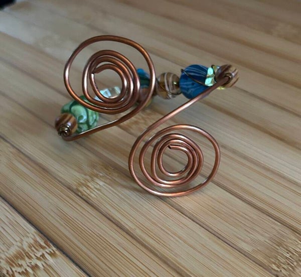 Ocean Breeze Copper Spiral Cuff