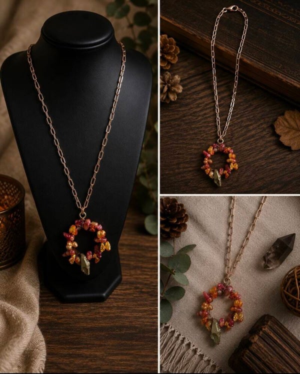 Ember Moon Wreath Necklace