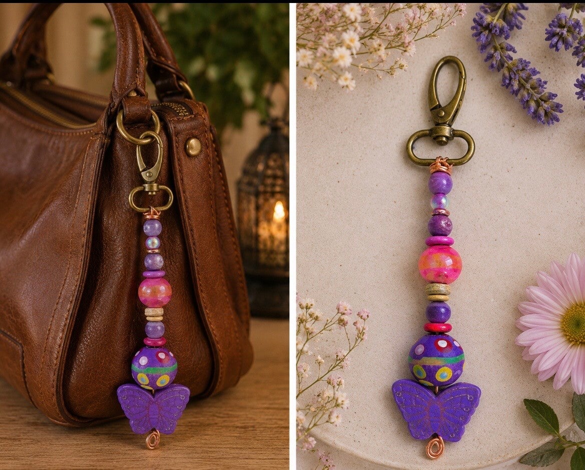 Lavender Wings Purse Charm