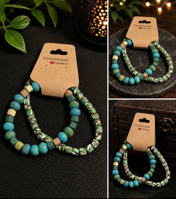 Emerald Harmony Duo Bracelet Set