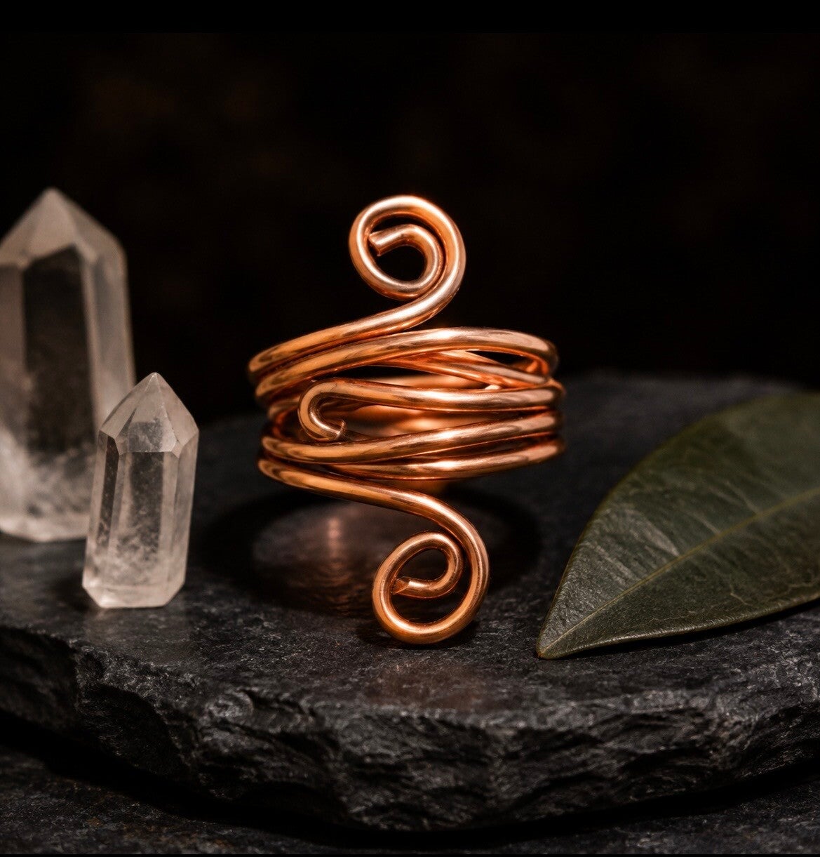 Copper Infinity Swirl Ring