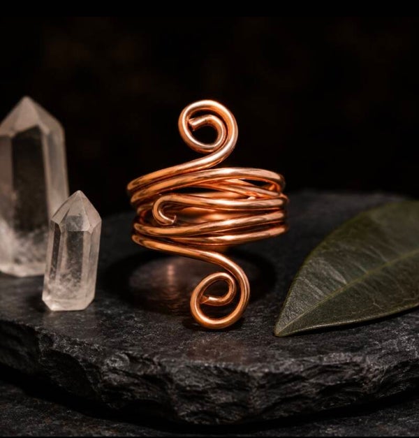 Copper Infinity Swirl Ring