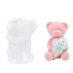moule nounours avec fleur