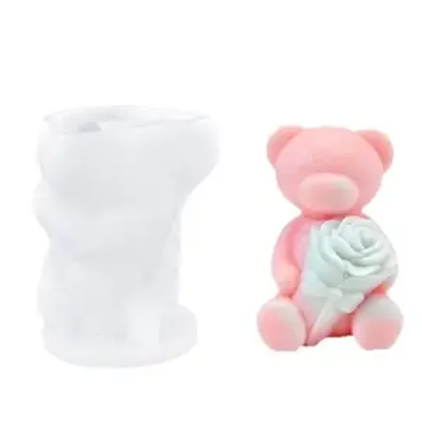 moule nounours avec fleur